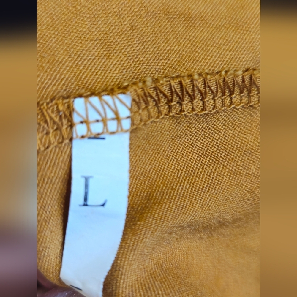 Mustard Gold Harem Jumpsuit w/Spaghetti Strap - Size Large - Picture 6 of 6